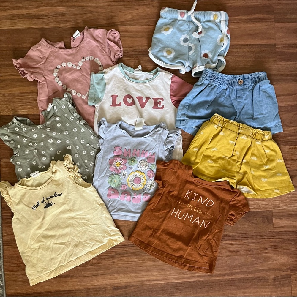 H&M and LittleCo. play tshirt and shorts/skort bundle 12-18 months